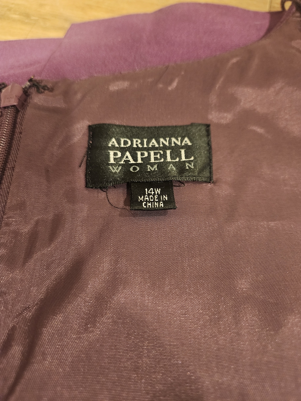 Adrianna Papell Plum Satin Cap-Sleeve Cocktail Dress - Picture 4 of 7